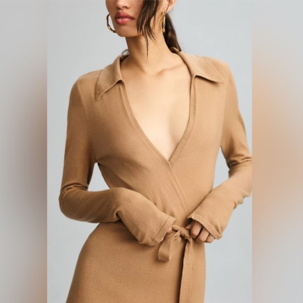 PAIGE Carmen Sweater Dress Color Deep Camel ๐ช Size XS - Picture 4 of 12